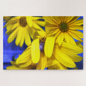Gelbe Sonnenblume Blaue Biene Puzzle (Horizontal)