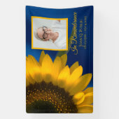 Gelbe Sonnenblume Blauer Feier zur Beerdigung des Banner (Vertikal)