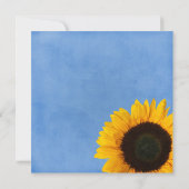Gelbe Sonnenblume Blauer Himmel Hochzeit Einladung (Rückseite)