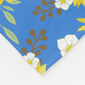 Gelbe Sonnenblume Blauer Hintergrund Blume Fleecedecke (Ecke)