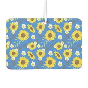Gelbe Sonnenblume Blauer Hintergrund Blume Floral Autolufterfrischer