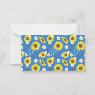 Gelbe Sonnenblume Blauer Hintergrund Blume Floral Mitteilungskarte