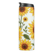 Gelbe Sonnenblume blüht in Richtung Sonne Thermosbecher (Nach rechts gedreht)