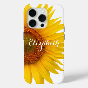 Gelbe Sonnenblume Blume Bloral Personalisiert iPhone 15 Pro Hülle