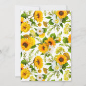 Gelbe Sonnenblume Blüte 50. Hochzeitstag Einladung (Rückseite)