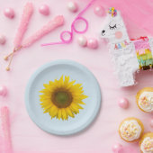 Gelbe Sonnenblume Blütenblütenblume Blau Pappteller (Party)