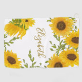 Gelbe Sonnenblume, Blütenblütenweibchen Golfhandtuch (Horizontal)