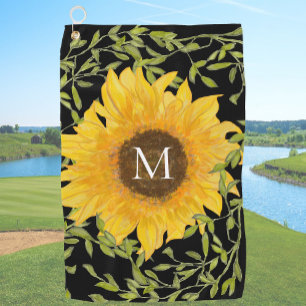Gelbe Sonnenblume, Blütenblütenweibchen Golfhandtuch
