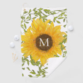 Gelbe Sonnenblume, Blütenblütenweibchen Golfhandtuch (Insitu)