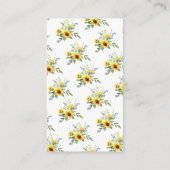 Gelbe Sonnenblume Blütendusche Windelwanne Windelw Begleitkarte (Rückseite)