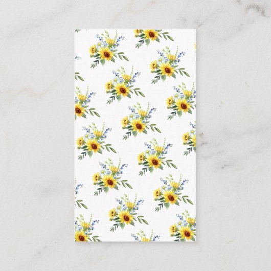 Gelbe Sonnenblume Blütendusche Windelwanne Windelw Begleitkarte (Rückseite)