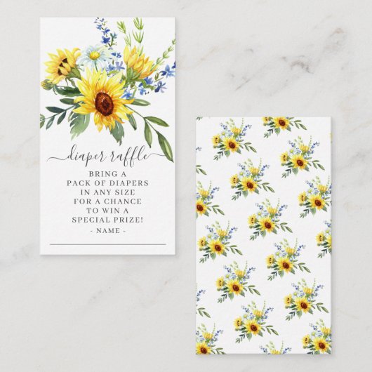 Gelbe Sonnenblume Blütendusche Windelwanne Windelw Begleitkarte (Vorne/Hinten)