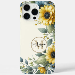 Gelbe Sonnenblume Boho Bohemisch Monogramm iPhone 16 Pro Max Hülle