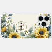Gelbe Sonnenblume Boho Bohemisch Monogramm Case-Mate iPhone Hülle (Rückseite (Horizontal))