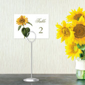 Gelbe Sonnenblume Botanical Vintage Tischnummer