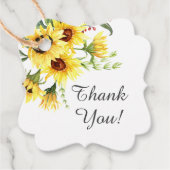 Gelbe Sonnenblume Brautparty Gefälligkeitsmarke Geschenkanhänger (Vorderseite)