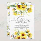 Gelbe Sonnenblume Bridal Luncheon Einladung (Vorne/Hinten)