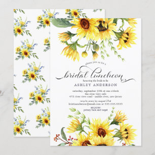 Gelbe Sonnenblume Bridal Luncheon Einladung
