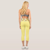 Gelbe Sonnenblume Capri Leggings (Rückseite)