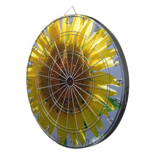 Gelbe Sonnenblume Dartscheibe (Vorderseite rechts)