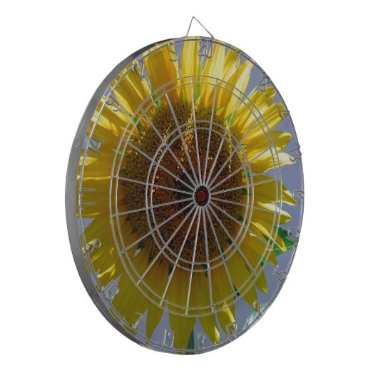 Gelbe Sonnenblume Dartscheibe (Vorderseite Links)