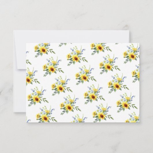 Gelbe Sonnenblume Datum Nachtkarte Einladung (Rückseite)