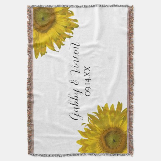 Gelbe Sonnenblume Decke (Vorderseite Vertikal)