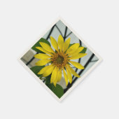 Gelbe Sonnenblume Delikat Botanische Blüte Serviette (Ecke)