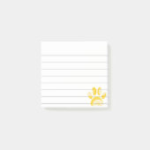 Gelbe Sonnenblume Dog Paw Print Lined 3x3 Post-it Klebezettel (Vorderseite)