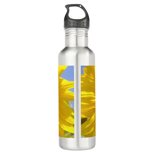 Gelbe Sonnenblume Edelstahlflasche (Rückseite)