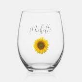 Gelbe Sonnenblume Elegant Botanisch-florale Weinglas Ohne Stiel (Vorderseite)