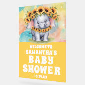 Gelbe Sonnenblume Elephant Babydusche Begrüßung Acrylschild (Winkel)