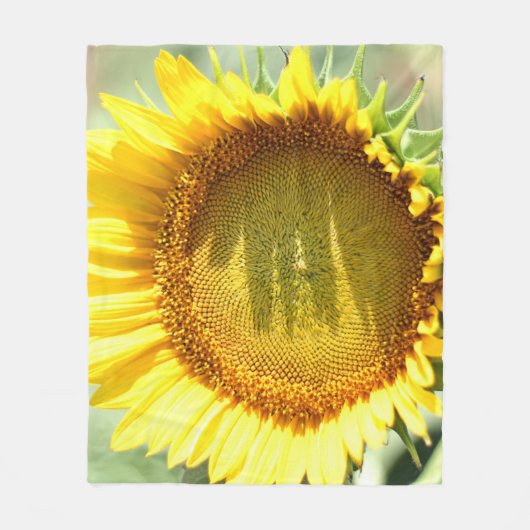Gelbe Sonnenblume Fleecedecke (Vorderseite)
