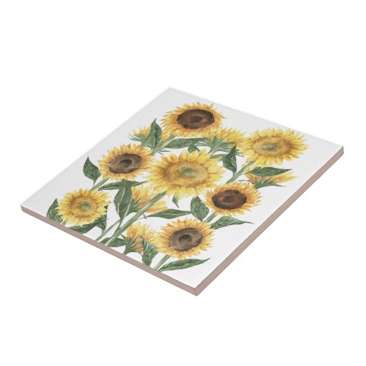 Gelbe Sonnenblume Fliese (Seite)