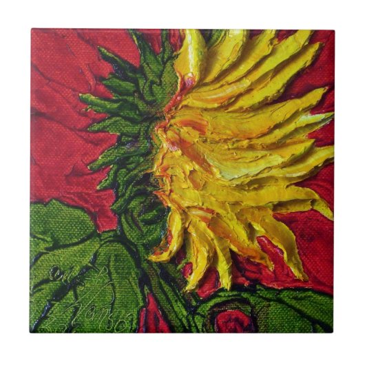 Gelbe Sonnenblume-Fliese Fliese (Vorderseite)