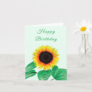 Gelbe Sonnenblume Geburtstagskarte - individuell a Karte