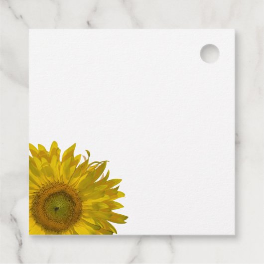 Gelbe Sonnenblume Geschenkanhänger (Rückseite)