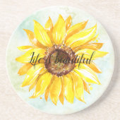 Gelbe Sonnenblume Getränkeuntersetzer (Vorne)