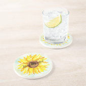 Gelbe Sonnenblume Getränkeuntersetzer (Seite)