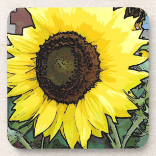 Gelbe Sonnenblume Getränkeuntersetzer
