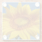 Gelbe Sonnenblume Glasuntersetzer (Rückseite)