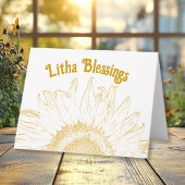 Gelbe Sonnenblume Grafik Litha Sommersonne Karte