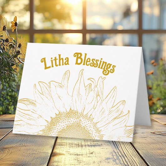 Gelbe Sonnenblume Grafik Litha Sommersonne Karte