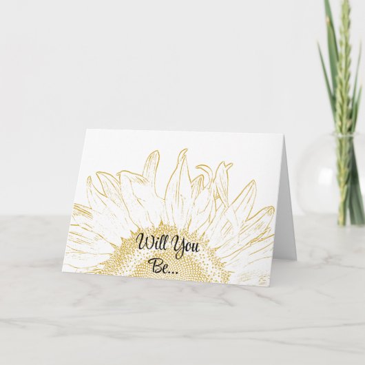 Gelbe Sonnenblume Grafik werden Sie meine Briddema Einladung (Vorderseite)