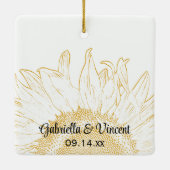 Gelbe Sonnenblume Grafik werden Sie meine Briddema Keramikornament (Rückseite)