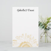 Gelbe Sonnenblume Grafische Hochzeit Briefpapier (Stehend Vorderseite)