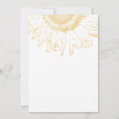 Gelbe Sonnenblume Grafische Hochzeit Einladung (Rückseite)