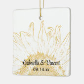 Gelbe Sonnenblume Grafische Hochzeit Keramikornament (Links)