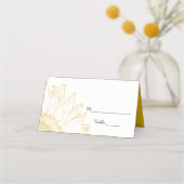 Gelbe Sonnenblume Grafische Hochzeit Platzkarte (Vorderseite)