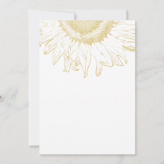 Gelbe Sonnenblume Grafische Hochzeit-Probe Abendes Einladung (Rückseite)